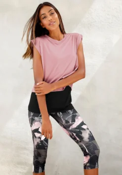 LASCANA ACTIVE Caprileggings »Tropical«, Mit Abstraktem Blumenprint -Bikini Mode Geschaft 94ed53a45983885bfa65c528c8bb6f94