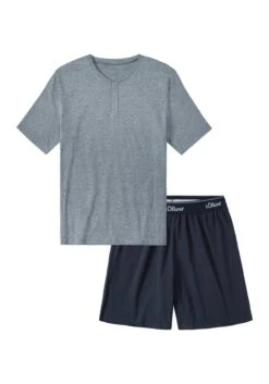 S.Oliver Pyjama, (2 Tlg., 1 Stück), Oberteil In Melange-Optik Mit Knopfleiste -Bikini Mode Geschaft 95c593469495a2e4b52a26cbbba33a46