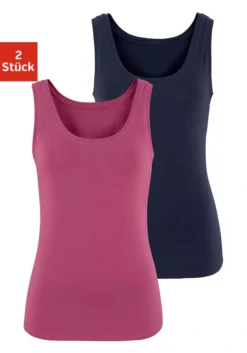 Vivance Tanktop, (2er-Pack), Aus Elastischer Baumwoll-Qualität -Bikini Mode Geschaft 9aeacf3a94b4ca819e47aefb853fa2a9