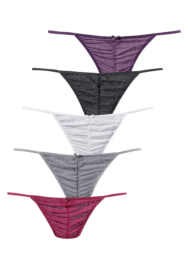 Vivance Stringtanga, (Packung, 5 St.), Vorn Gerafft 5 Vivance Stringtanga, (Packung, 5 St.), Vorn Gerafft – Bild 3