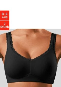 Petite Fleur Bügelloser BH, (Packung, 2 Stück), Mit Spitzenkante, Basic Dessous