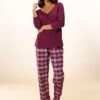 Vivance Dreams Pyjama, (2 Tlg., 1 Stück), Mit Karierter Hose -Bikini Mode Geschaft a0fbfe5b5a18a7996db9c62c7591876a