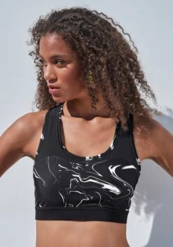 LASCANA ACTIVE Funktionsshirt »Black Marble«, Mit Racerback Und Mesh