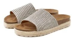 Venice Beach Pantolette, Mit Dezenter Bast-Optik Und Korkfußbett