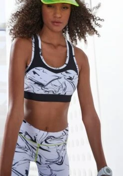 LASCANA ACTIVE Funktionsshirt »White Marble«, Mit Racerback Und Mesh