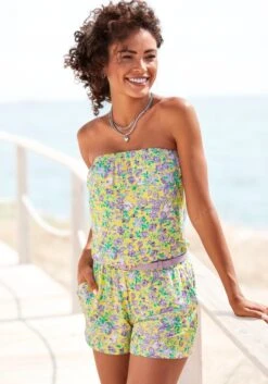 Beachtime Bandeauoverall, Mit Blumendruck