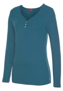 S.Oliver Langarmshirt, Aus Geripptem Stoff Mit Knopfleiste -Bikini Mode Geschaft b420aee3251ad5b522ef5f08e100aac7