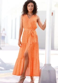 Vivance Maxikleid, (mit Bindegürtel), Mit Alloverdruck