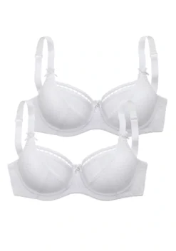 Petite Fleur Bügel-BH, (Packung, 2 Stück), Aus Baumwolljacquard Im Dirndl-Schnitt, Dessous -Bikini Mode Geschaft b70882fbec652d7fd9433abaf92f220c