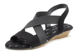 Vivance Sandalette, Mit Elastischen Riemchen Und Dezentem Keilabsatz VEGAN -Bikini Mode Geschaft ba5447e4f9427c609d33730c149812b6