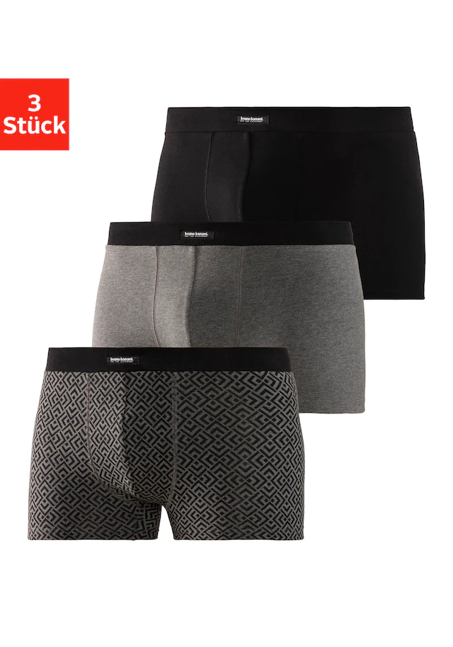 Bruno Banani Boxer, (Packung, 3 St.), 1x Mit Modischem Druck 3 Bruno Banani Boxer, (Packung, 3 St.), 1x Mit Modischem Druck