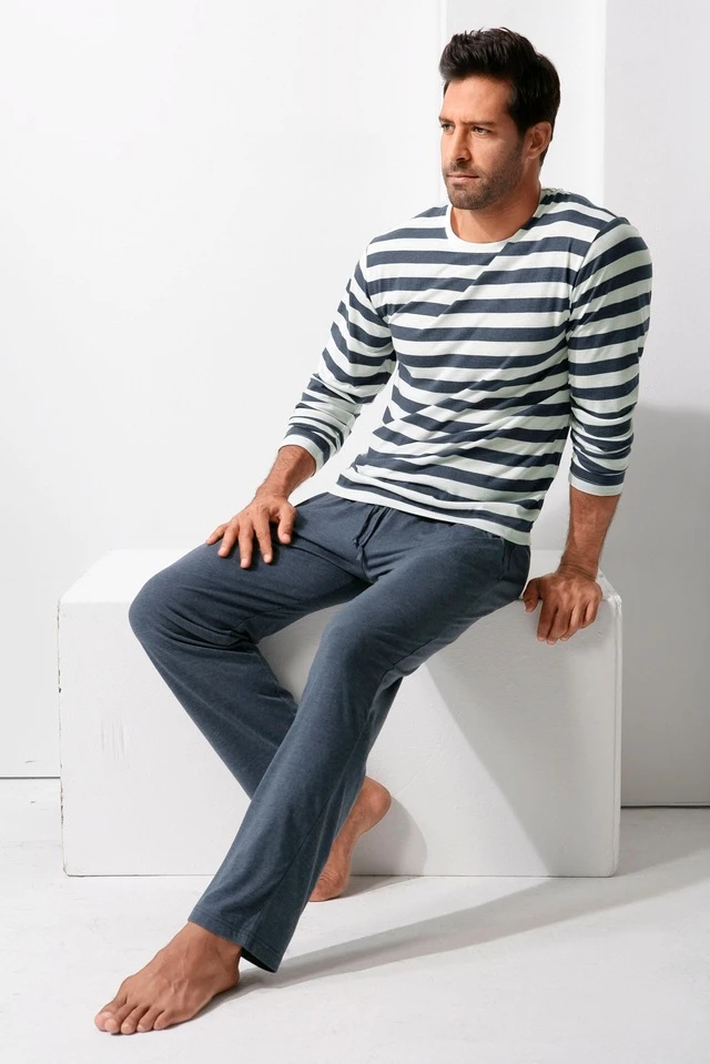 H.I.S Pyjama, (2 Tlg., 1 Stück), Mit Garngefärbten Streifen 4 H.I.S Pyjama, (2 Tlg., 1 Stück), Mit Garngefärbten Streifen – Bild 2