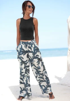 S.Oliver Palazzohose, Aus Gekreppter Viskose -Bikini Mode Geschaft beb9a8cab2796f39e31211f542a63879