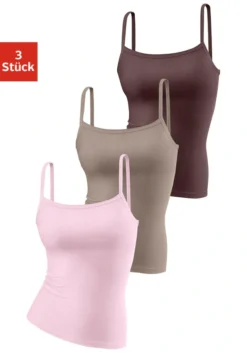 H.I.S Spaghettitop, (3er-Pack), Ohne Seitennähte
