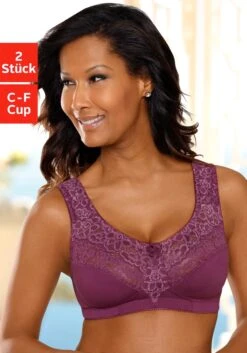 Petite Fleur Entlastungs-BH, (Packung, 2 Stück), Ohne Bügel, Mit Eleganter Spitze, Basic Dessous -Bikini Mode Geschaft c70de5b68e8f78fa8ee644341a34bb98