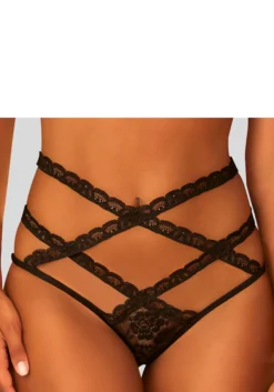 Petite Fleur Gold Taillenslip, Aus Dezent Transparenter Spitze In Blumiger Optik