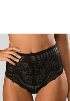 Petite Fleur Gold High-Waist-Slip, Mit Eleganter Spitz