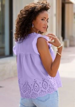 Vivance Kurzarmbluse, Mit Broderie Anglaise -Bikini Mode Geschaft d2991e40c95f4163e92007f625cf7db7