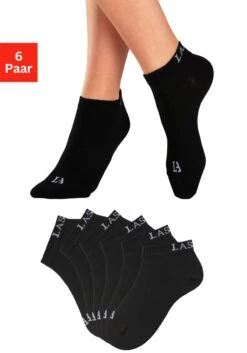 LASCANA ACTIVE Sneakersocken, (6 Paar), Mit Eingestricktem Marken Logo