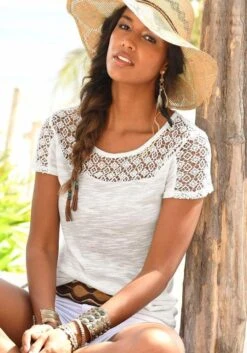 Vivance T-Shirt, (2er-Pack), Mit Weicher Häkelspitze -Bikini Mode Geschaft d55280664446664002aa3c9254ed319f