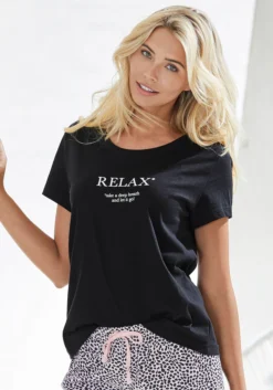 Vivance Dreams Pyjamaoberteil, Mit Statementdruck -Bikini Mode Geschaft d56a0b4ed831c29e20a19b38ffd749c0