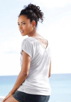 Vivance T-Shirt, (2er-Pack), Mit Dekorativem Band Im Nacken -Bikini Mode Geschaft d56abfa19a07b1cdc21855e91f683166