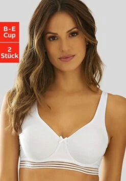 Nuance T-Shirt-BH, (Packung, 2 Stück), Mit Modischem Unterbrustband, Basic Dessous