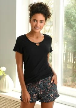 S.Oliver T-Shirt, Aus Geripptem Stoff Mit Kräuselsäumen -Bikini Mode Geschaft d6818ef86630836c8aa858911d018c25