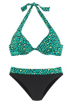 Bruno Banani Bügel-Bikini, Mit Türkisfarbenem Tierdruck -Bikini Mode Geschaft d7e590da73883de5b926c58728764d35