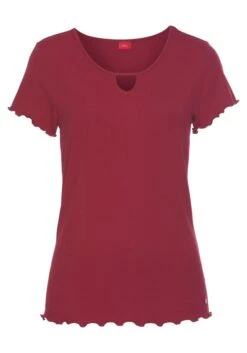 S.Oliver T-Shirt, Aus Geripptem Stoff Mit Kräuselsäumen -Bikini Mode Geschaft d80fd620d87406f2b20faaff06062c46