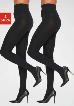 Lavana Strickstrumpfhose, (2 St.), In Modischem Ripp-Strick
