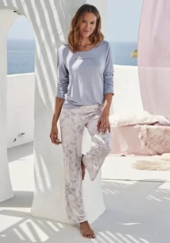 S.Oliver Pyjama, (2 Tlg., 1 Stück), Mit Marmorierten Print -Bikini Mode Geschaft df741a0f0b49f4870f8bd4a0054f5f1b
