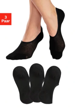 LASCANA ACTIVE Füßlinge, (3 Paar), Mit Pikee Struktur