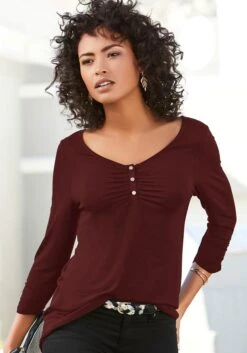 Vivance 3/4-Arm-Shirt, Mit Zarter Raffung