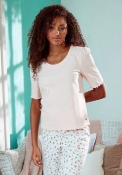 S.Oliver Pyjamaoberteil, Mit Puffärmeln