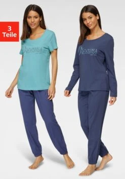 Vivance Dreams Pyjama, (Set, 3 Tlg.), Mit Frontschriftzug -Bikini Mode Geschaft e2a33682121c507ddac45fe0df4dee0c