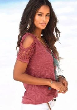 Vivance T-Shirt, (2er-Pack), Mit Modischer Häkelspitze -Bikini Mode Geschaft e727d144ae6c8fdd5caea8a3e5a0453f