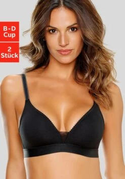 Petite Fleur Bügelloser BH, (Packung, 2 Stück), Mit Transparentem Soft-Mesh