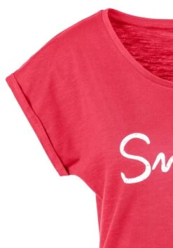Beachtime T-Shirt, Mit Modischem Frontdruck "Smile" -Bikini Mode Geschaft ef63f916a9edf453cffd8fc87fe8fe1f