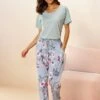 Vivance Dreams Pyjama, (2 Tlg., 1 Stück), Mit Hortensienmuster