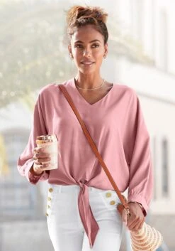 Vivance Schlupfbluse, Mit Knotendetail Am Saum -Bikini Mode Geschaft f03c2f46a8c7fbd865f8e7a569cca772