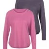 Vivance Langarmshirt, (Packung, 2er-Pack), Mit Breiten Rippbündchen