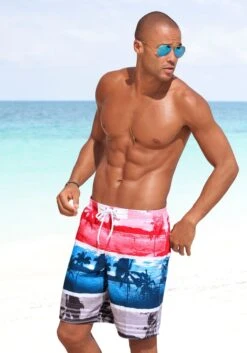Buffalo Badeshorts, Mit Fotodruck Und Colorblocking