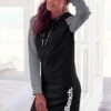 Bench. Sweatkleid, Mit Kapuze Und Farblich Abgesetzten Ärmeln
