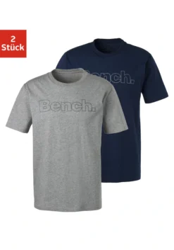 Bench. Loungewear T-Shirt, (2 Tlg.), Mit Bench. Print Vorn