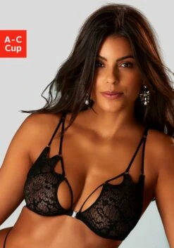 JETTE Bügel-BH, Aus Transparentem Netzmaterial Mit Bänder-Look