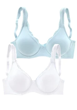 Petite Fleur T-Shirt-BH, (Packung, 2 Stück), Mit Ungefütterten, Nahtlosen Cups, Aus Baumwollqualität, Basic Dessous -Bikini Mode Geschaft faa9efa62fa0135c99dd0d5edbc10899