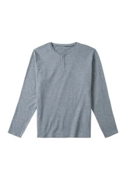 S.Oliver Pyjama, (2 Tlg., 1 Stück), Melange Oberteil Mit Knopfleiste -Bikini Mode Geschaft fab61535bf5831a174d848ec2ed7308f