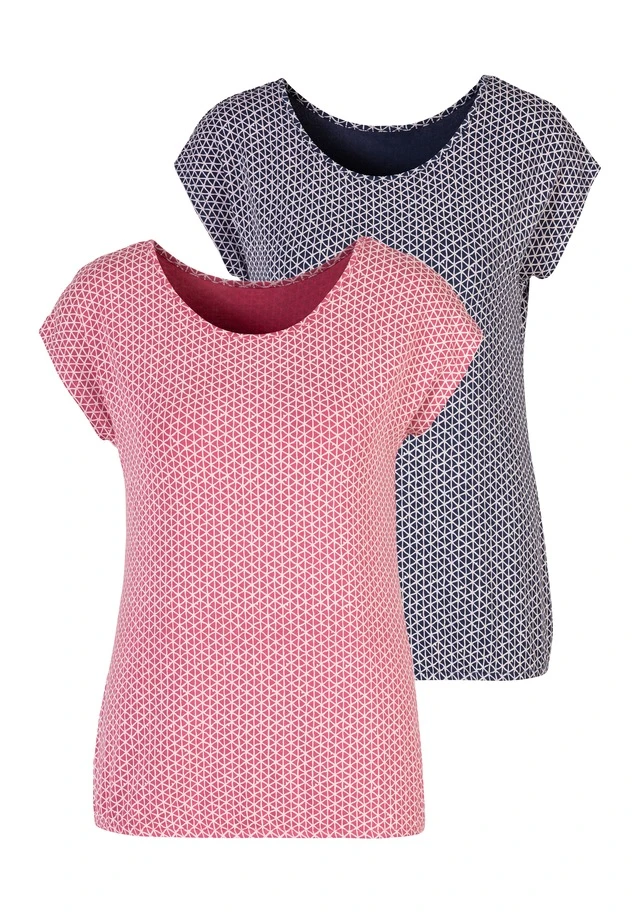 Vivance T-Shirt, (2er-Pack), Mit Elastischem Saum 3 Vivance T-Shirt, (2er-Pack), Mit Elastischem Saum